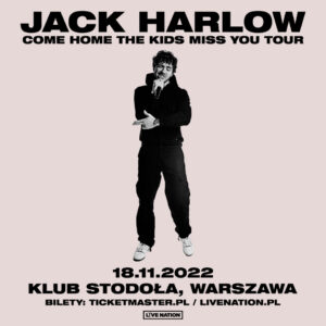 Read more about the article Jack Harlow, klub Stodoła, Warszawa,18.11.2022 [ Koncerty – polecane wydarzenie], org. Live Nation Polska