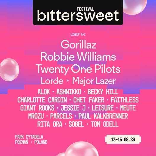 Read more about the article Robbie Williams i kolejni artyści dołączają do składu BitterSweet Festival 2026
